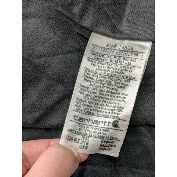 VTG CARHARTT Duck Chore Coat Jacket Workwear Quilted Distressed J285 2XL A056 - Picture 8 of 9